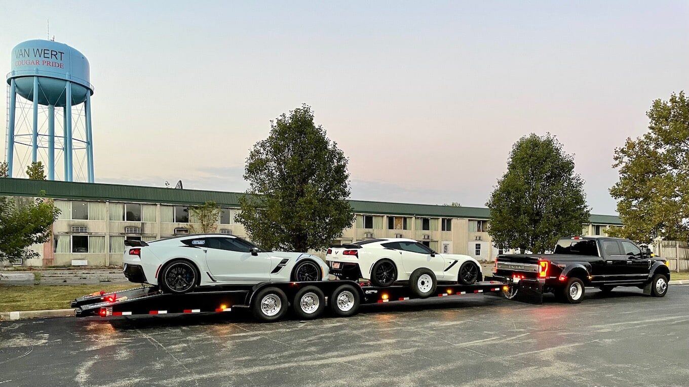 Towlos trailers in transit